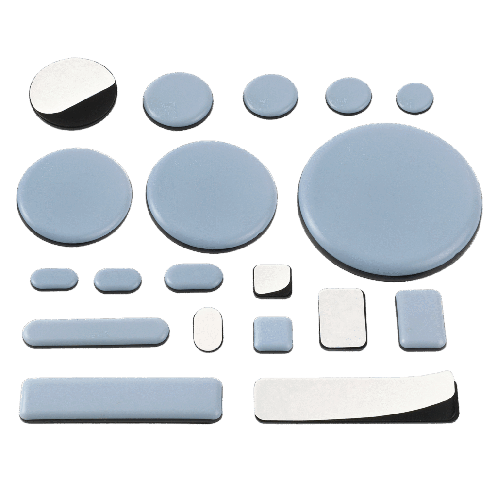 Self-adhesive PTFE furniture glides for chair and table legs